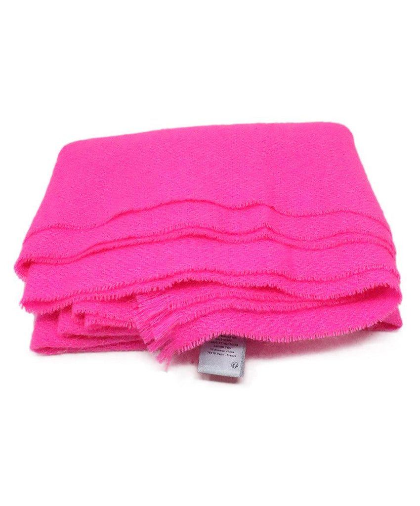 Zadig & Voltaire Neon Pink Wool Shawl 2