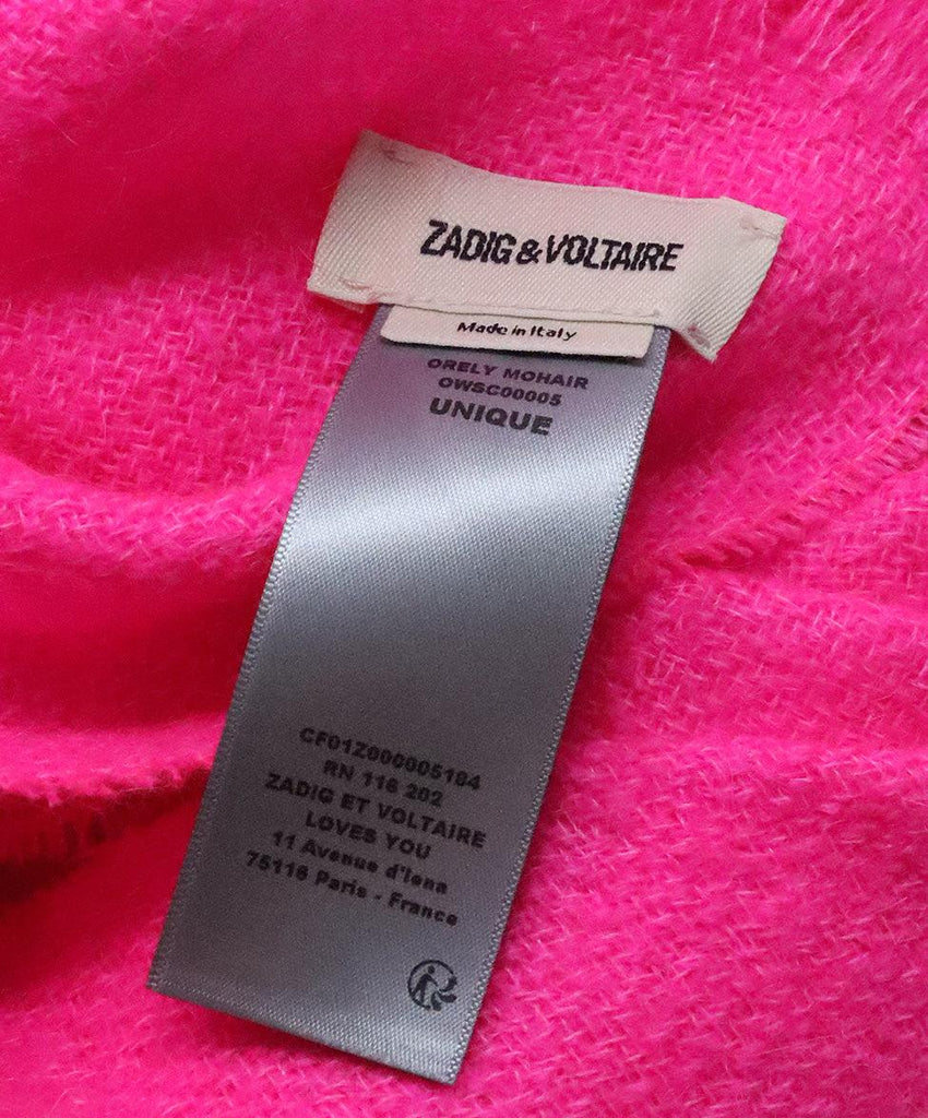 Zadig & Voltaire Neon Pink Wool Shawl 3