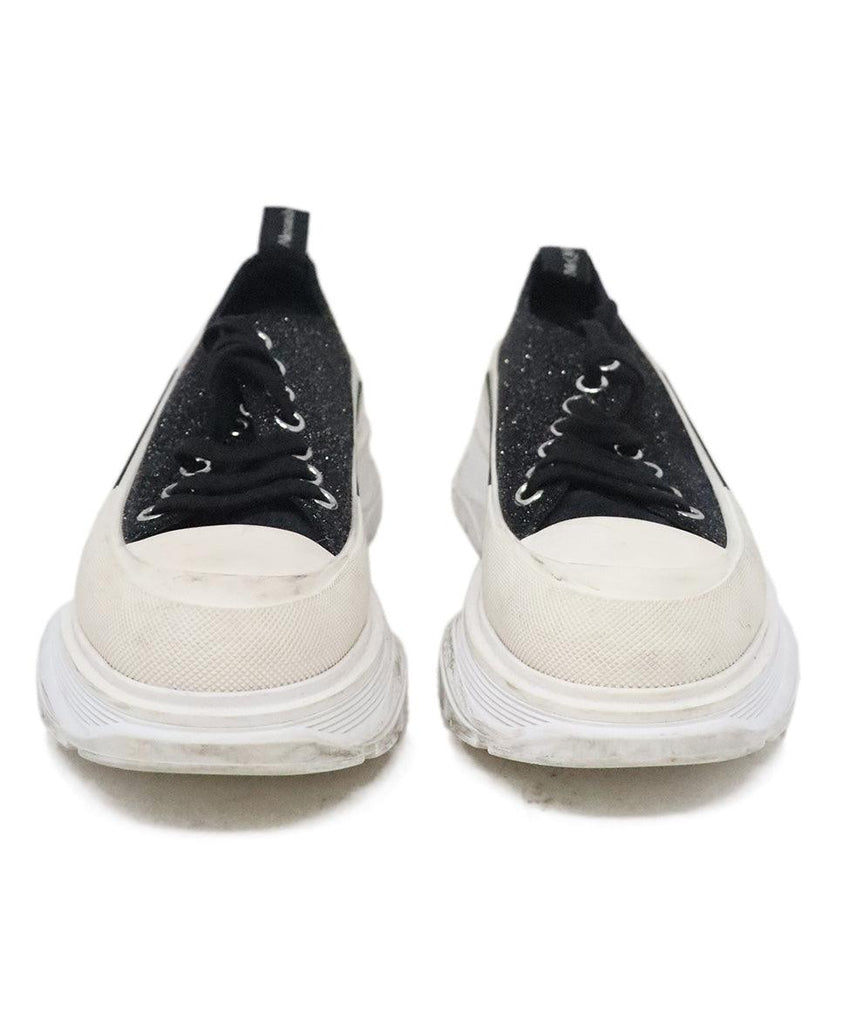 Alexander McQueen Black & White Glitter Sneakers sz 8 - Michael's Consignment NYC