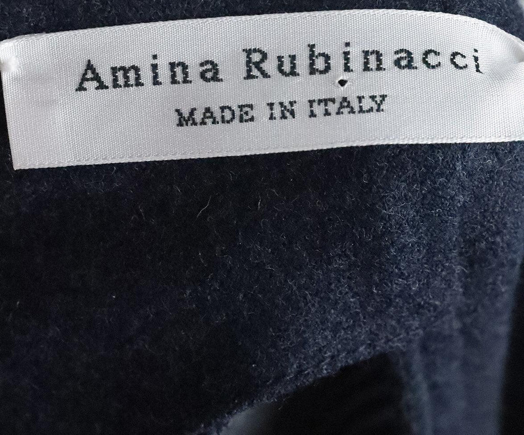 Amina Rubinacci Grey & Navy Wool Dress sz 6 - Michael's Consignment NYC