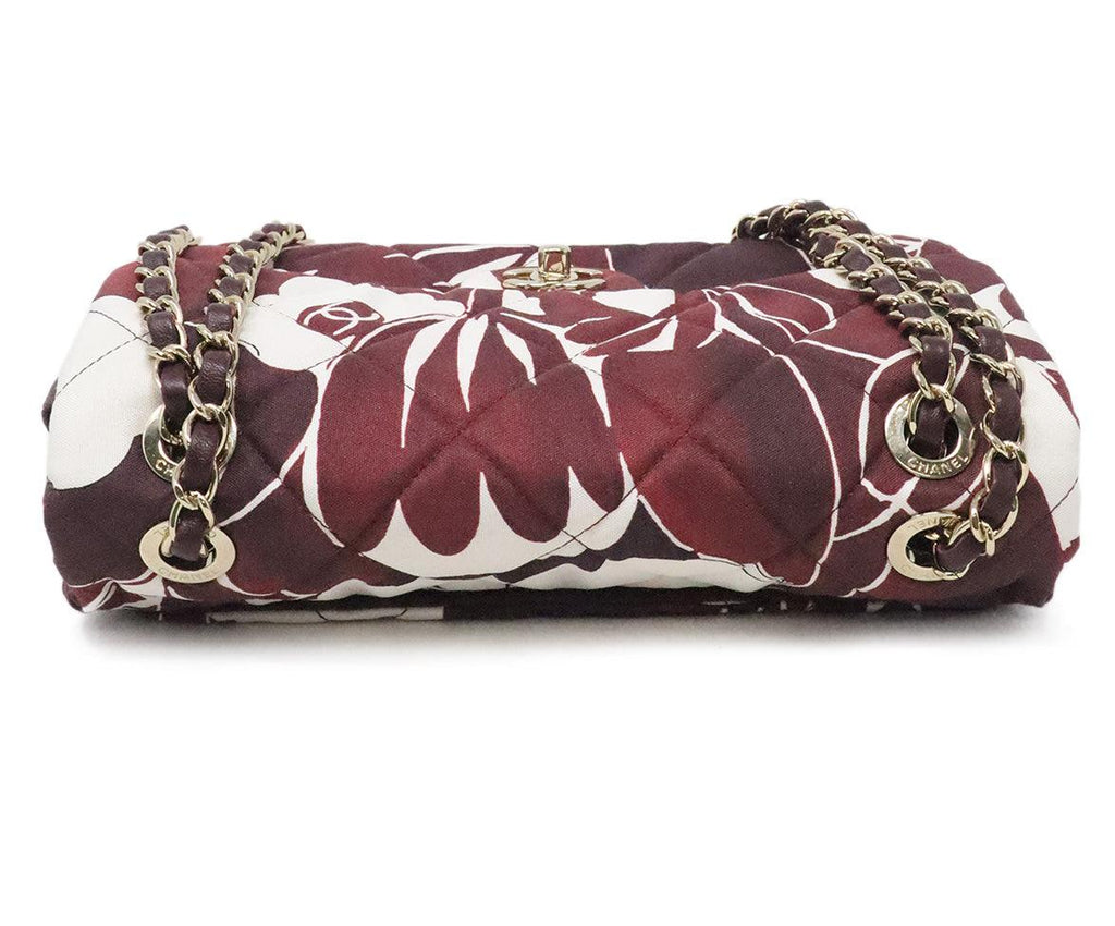 Chanel Burgundy & Ivory Print Shoulder Bag - Michael's Consignment NYC