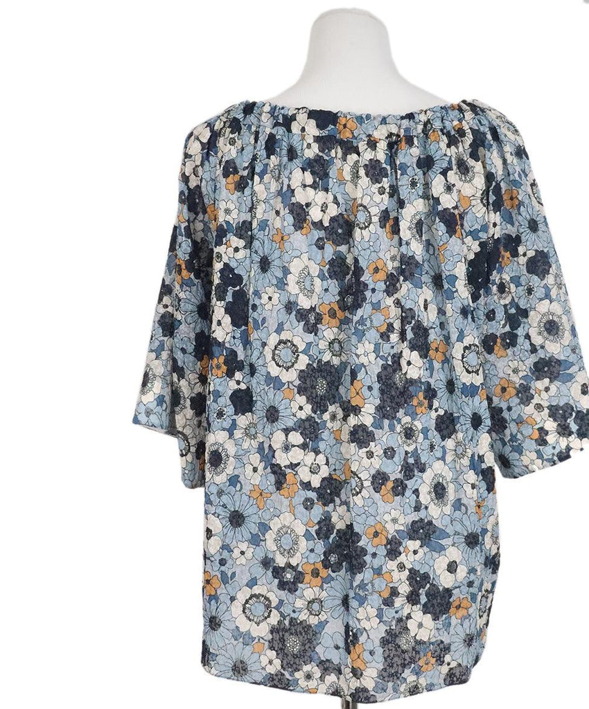 Chloe Blue Floral Cotton Top sz 4 - Michael's Consignment NYC