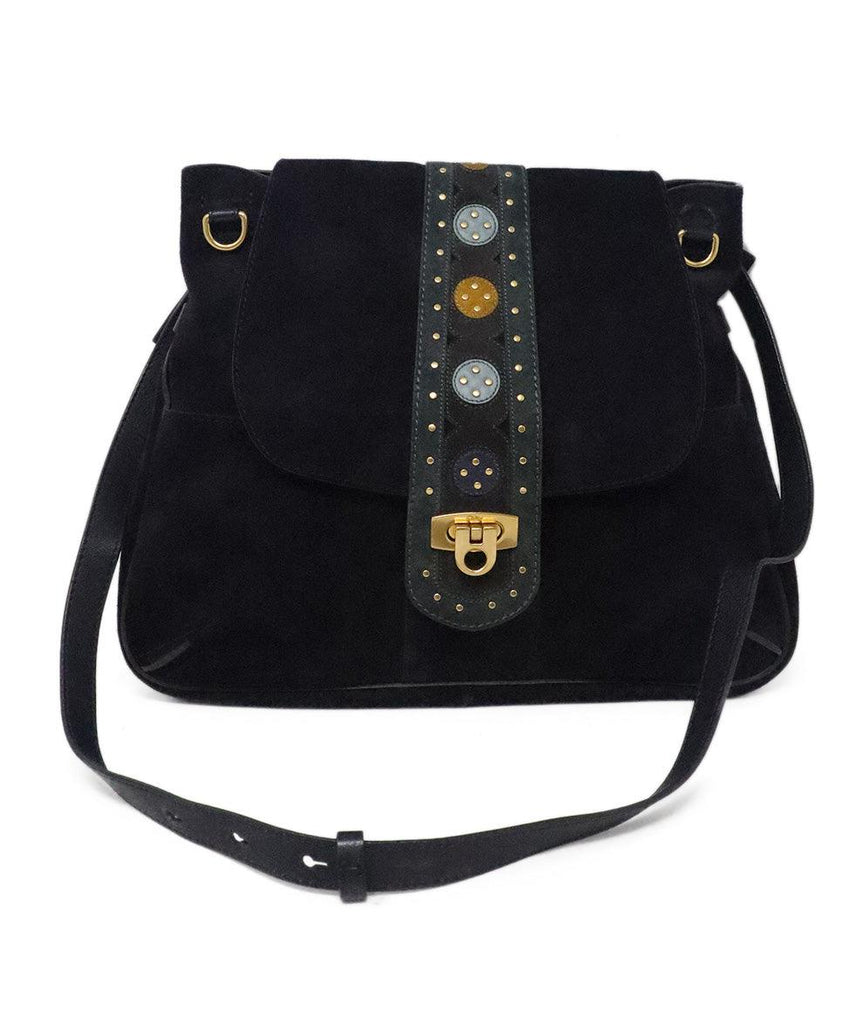 Chloe Navy Blue Suede Shoulder Bag - Michael's Consignment NYC
