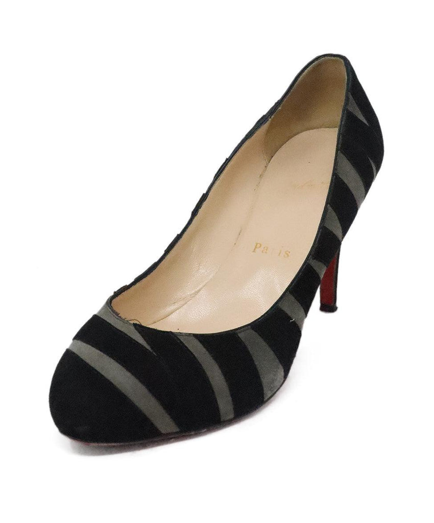 Christian Louboutin Black & Grey Suede Heels sz 7 - Michael's Consignment NYC