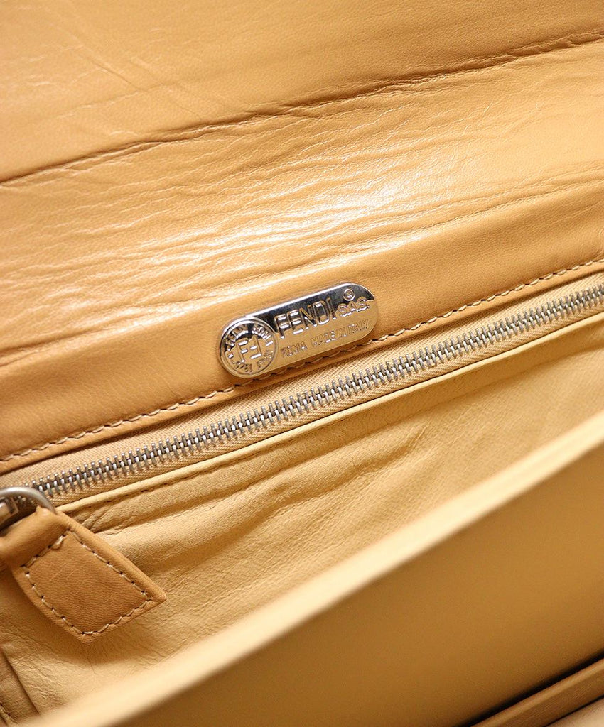 Fendi Beige Leather Vintage Handbag - Michael's Consignment NYC