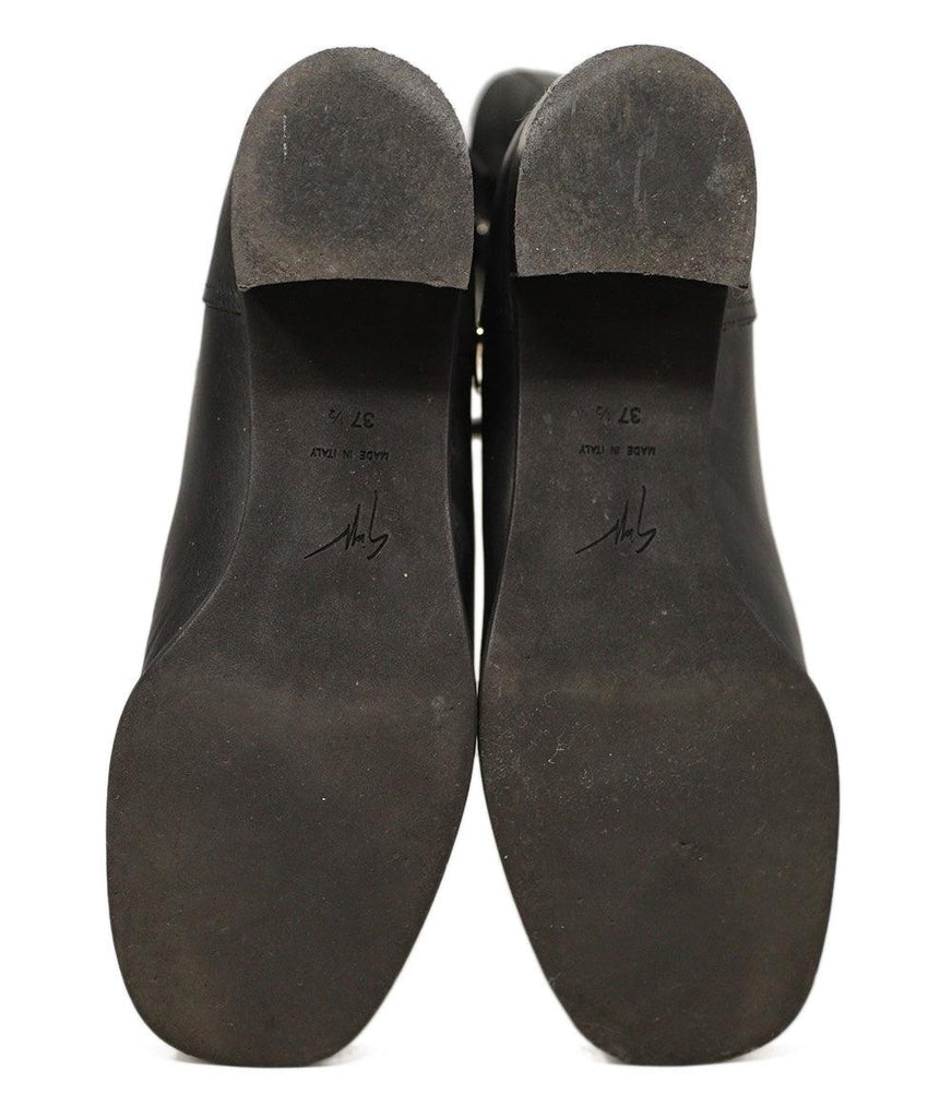 Giuseppe Zanotti Black Leather Silver Zipper Boots sz 37.5 - Michael's Consignment NYC