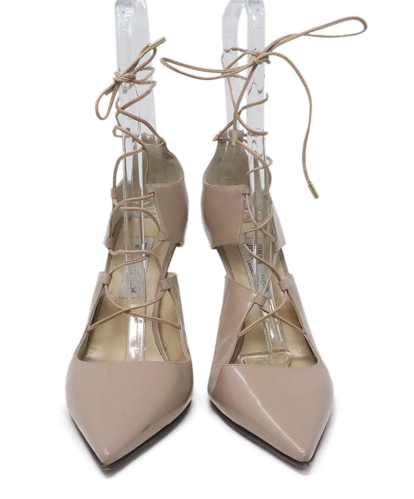 Jimmy Choo Neutral Leather Strappy Heels sz 11 - Michael's Consignment NYC