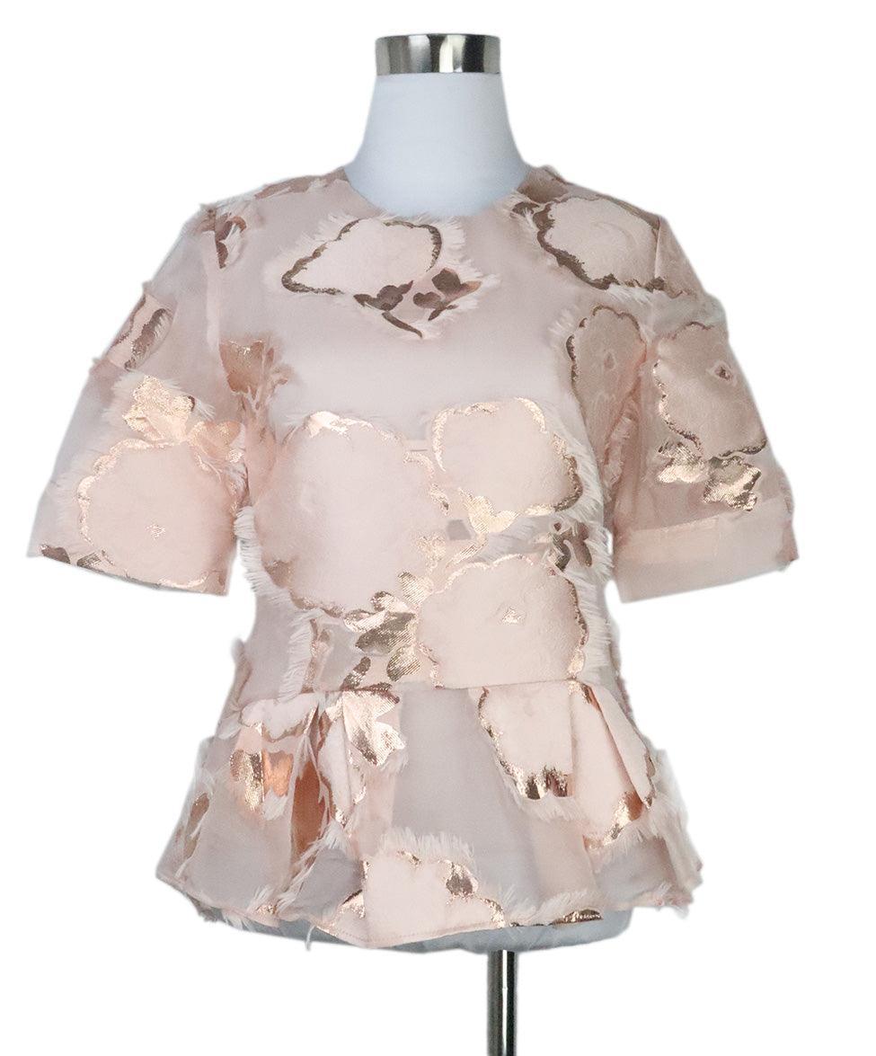 Lela Rose Pink & Rose Gold Blouse sz 0 Lela Rose Pink & Rose Gold Blouse sz 0
