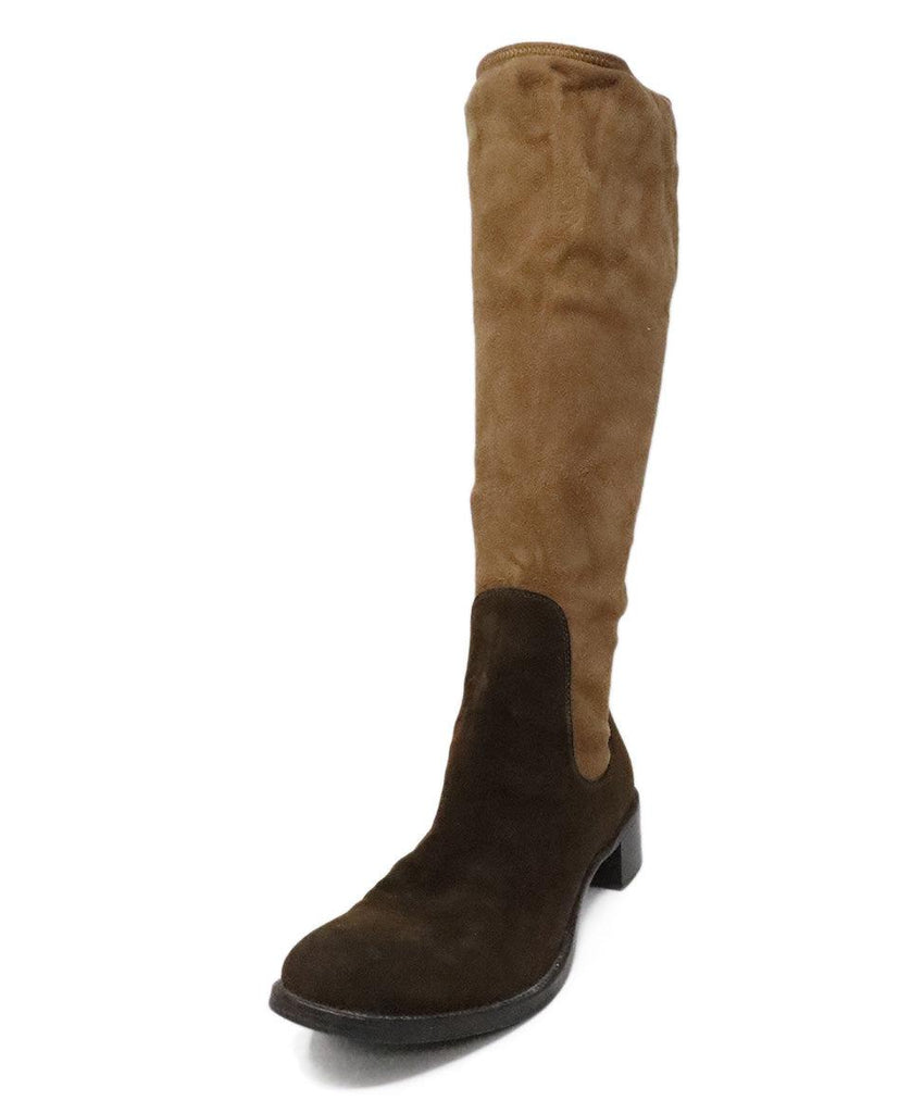 Prada Brown & Tan Suede Boots sz 8 - Michael's Consignment NYC