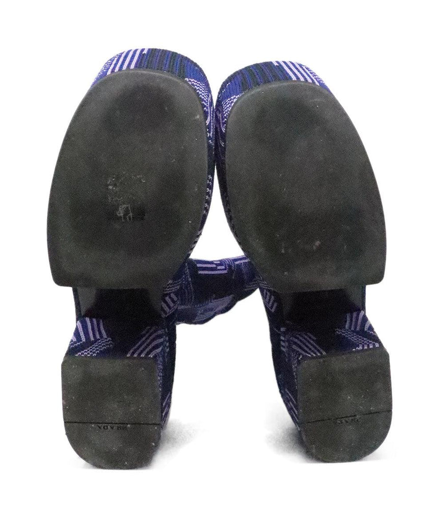 Prada Navy Blue & Lavender Print Boots sz 8 - Michael's Consignment NYC