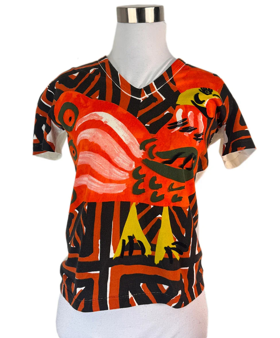 ジ*ン様 pleatsed print tops Trish Orange Printed Top by THML | Avara
