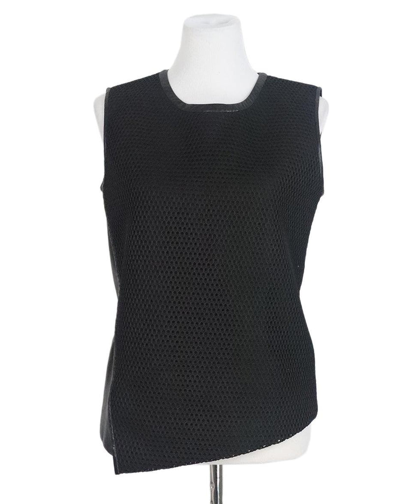 Reed Krakoff Black Leather Mesh Top sz 10 - Michael's Consignment NYC