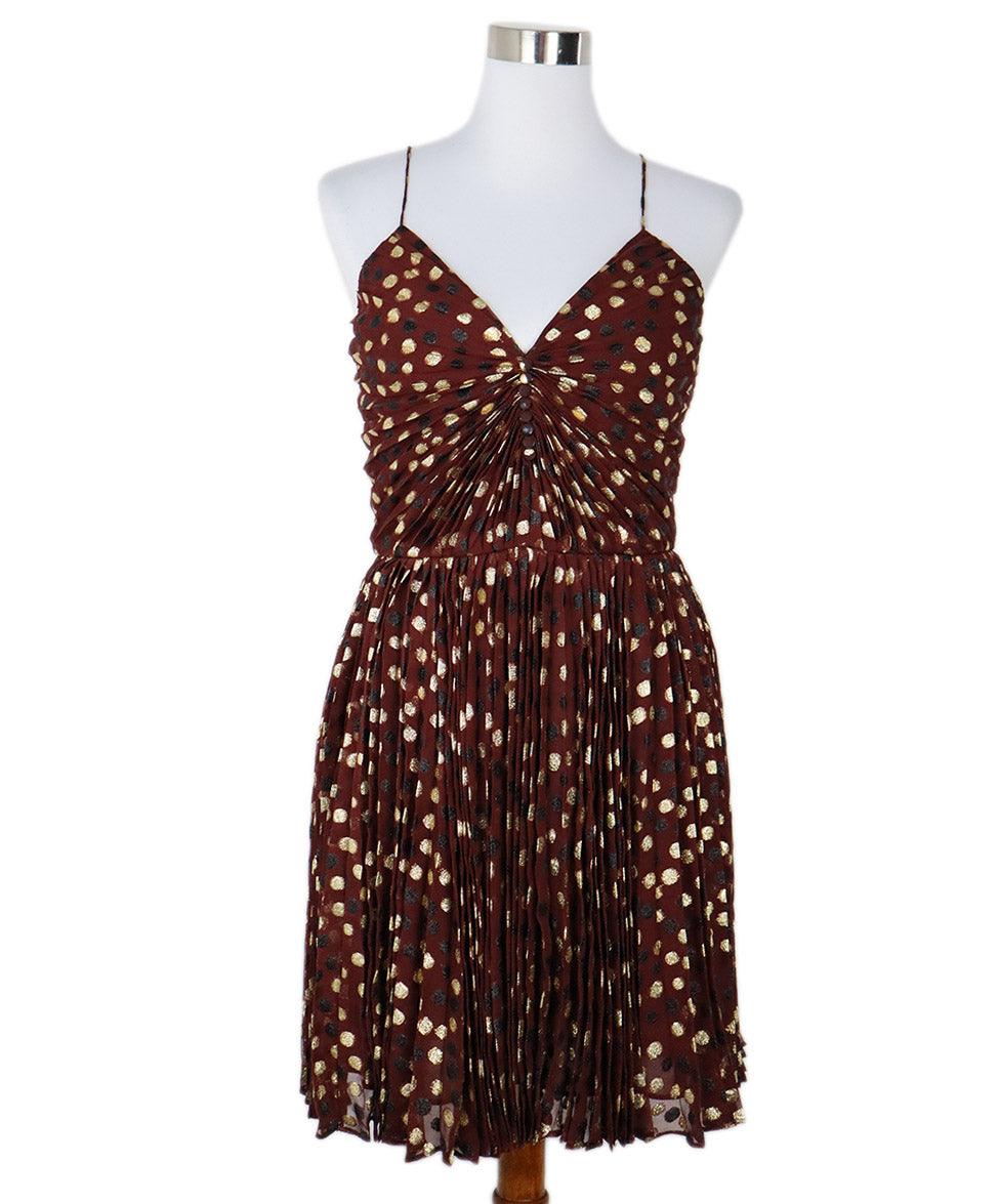 Saint Laurent Burgundy & Gold Lurex Dress sz 4 l Michael's Luxury Consignment Michael's Consignment NYC Saint Laurent Burgundy & Gold Lurex Dress sz 4 l Michael's Luxury Consignment Michael's Consignment NYC