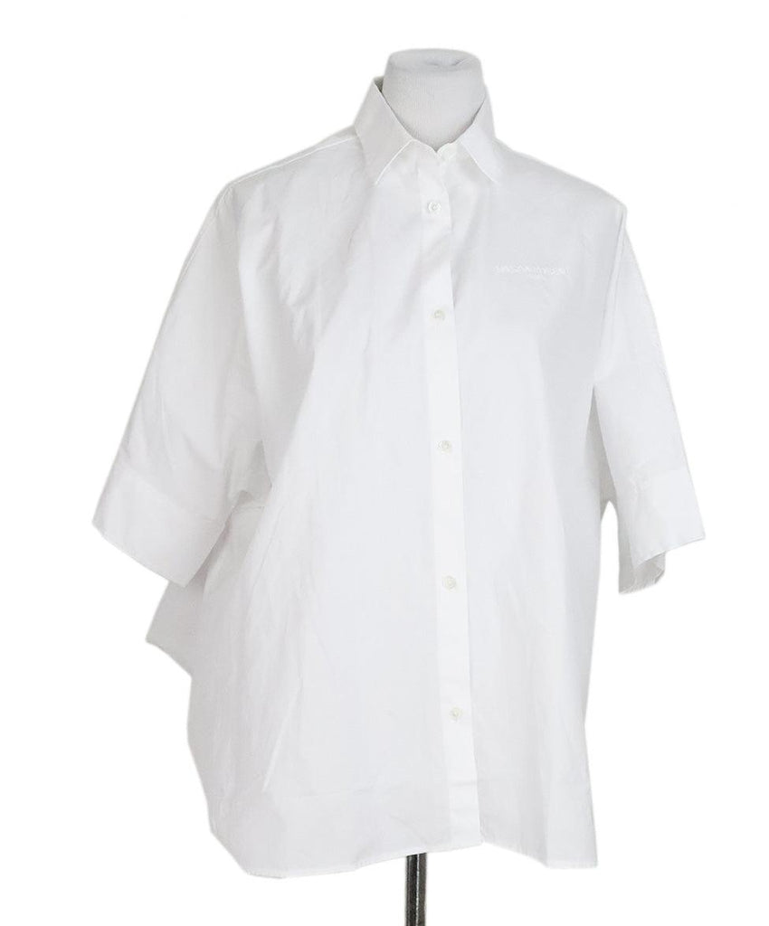 White Cotton Button Down Shirt sz 6 - Michael's Consignment NYC