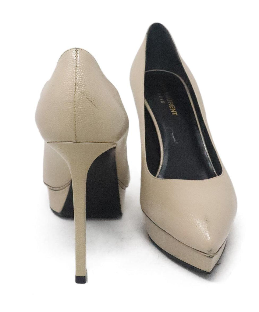 YSL Beige Grained Leather Heels sz 9 - Michael's Consignment NYC