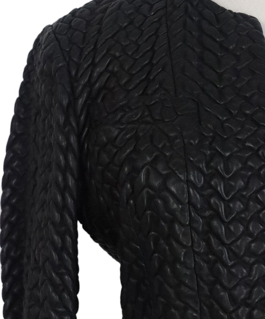 Chanel  Black Gathered Leather Jacket 5