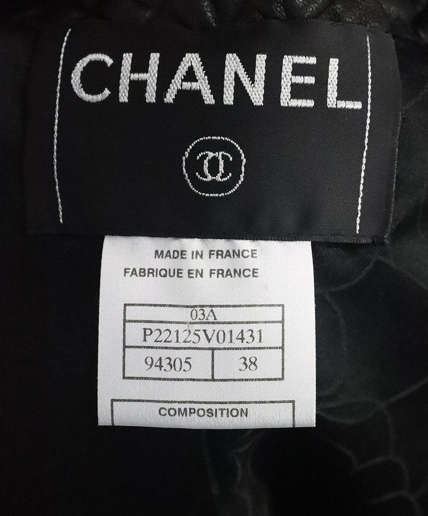 Chanel  Black Gathered Leather Jacket 3