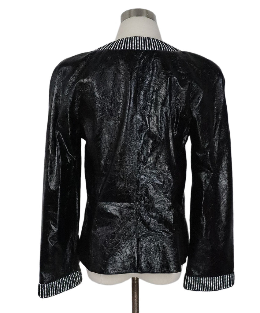 Chanel Black Crinkled Leather Jacket 2