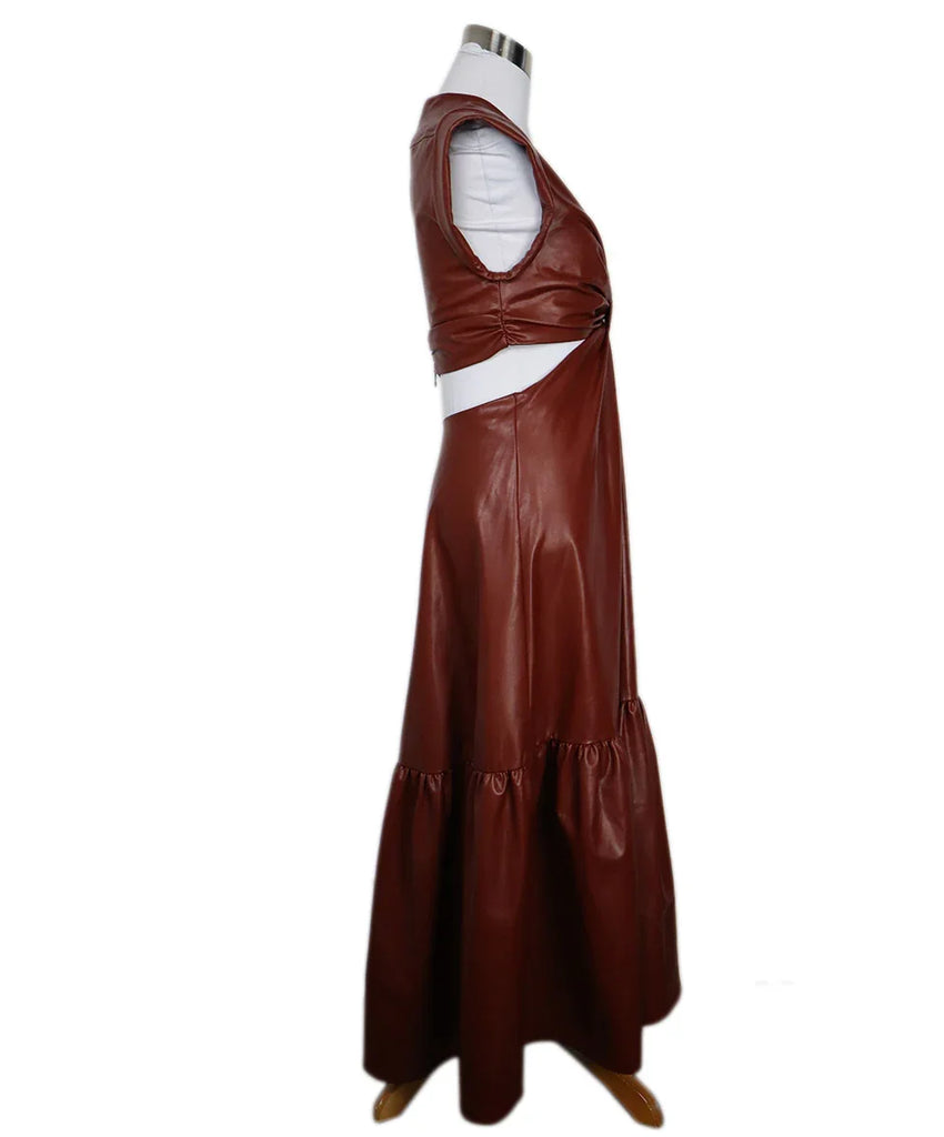 A.L.C. Faux Leather Burgundy Cutout Dress sz 2 - Michael's Consignment NYC