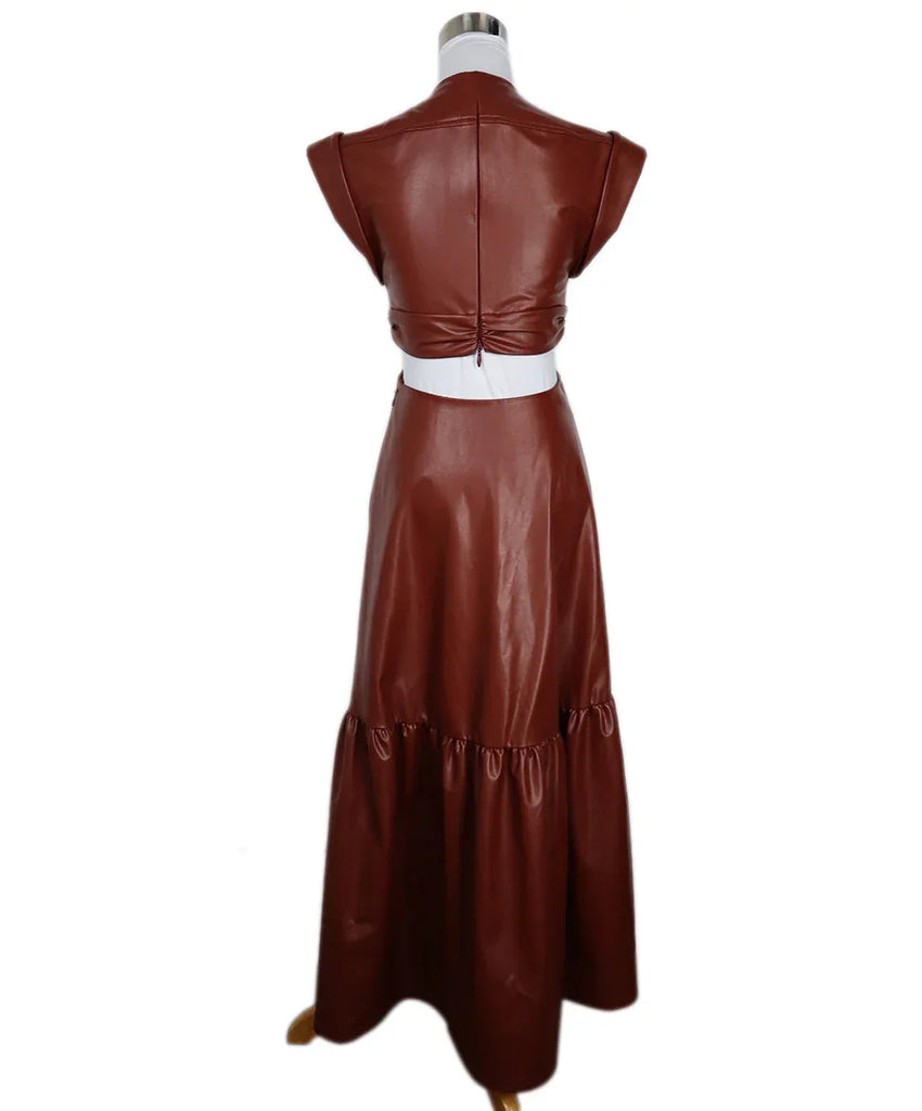 A.L.C. Faux Leather Burgundy Cutout Dress sz 2 - Michael's Consignment NYC