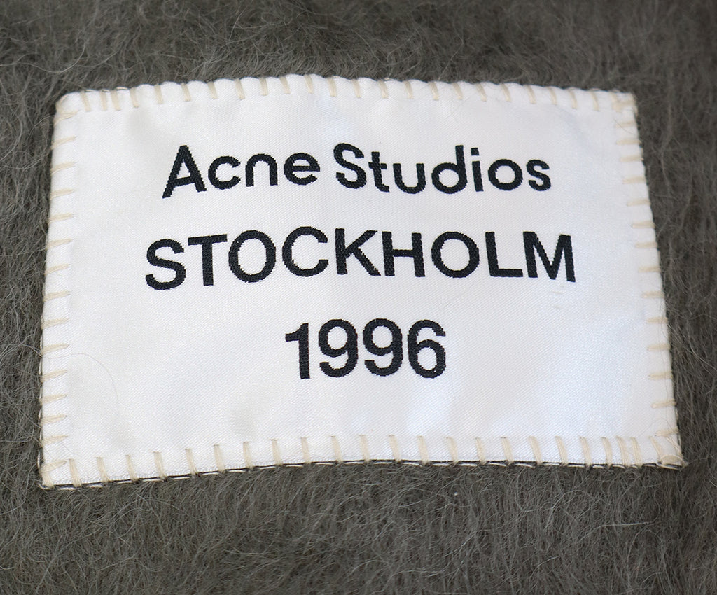 Acne Studios Green Wool Fringe Shawl 2