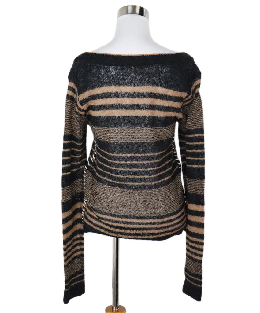 Acne Studios Grey & Tan Striped Sweater sz 4 - Michael's Consignment NYC
