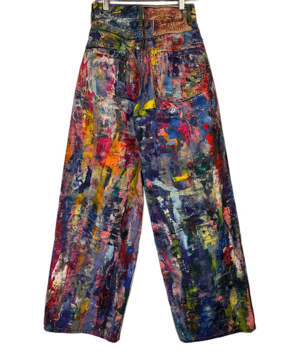 Acne Studios Multicolor Paint Splatter Denim Pants Sz32 l