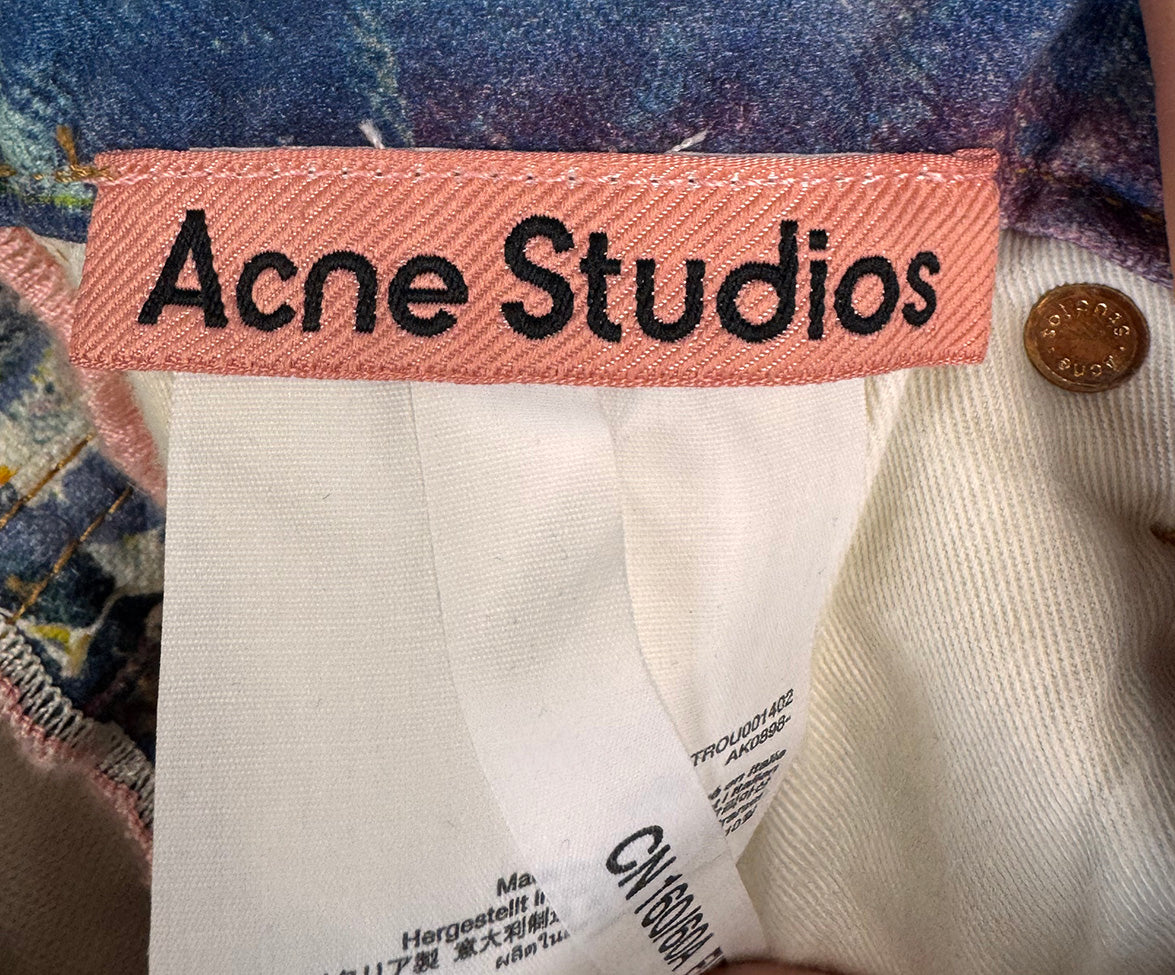 Acne Studios Multicolor Paint Splatter Denim Pants Sz32 l