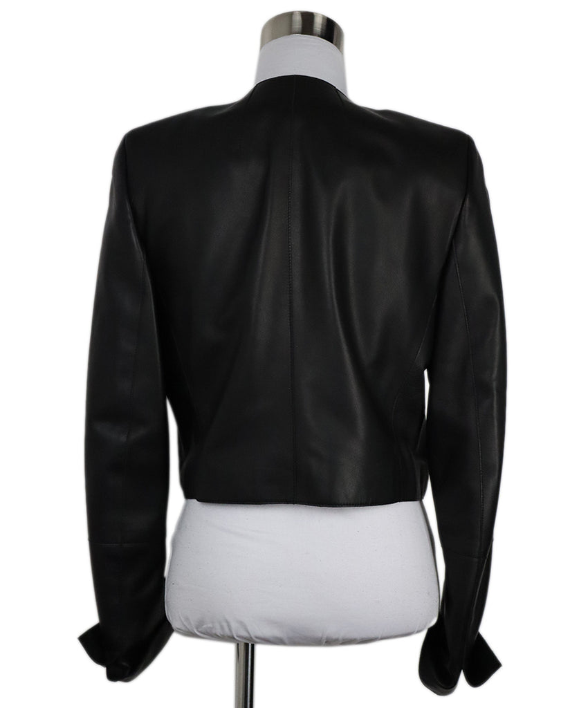 Akris Cropped Black Leather Jacket 2