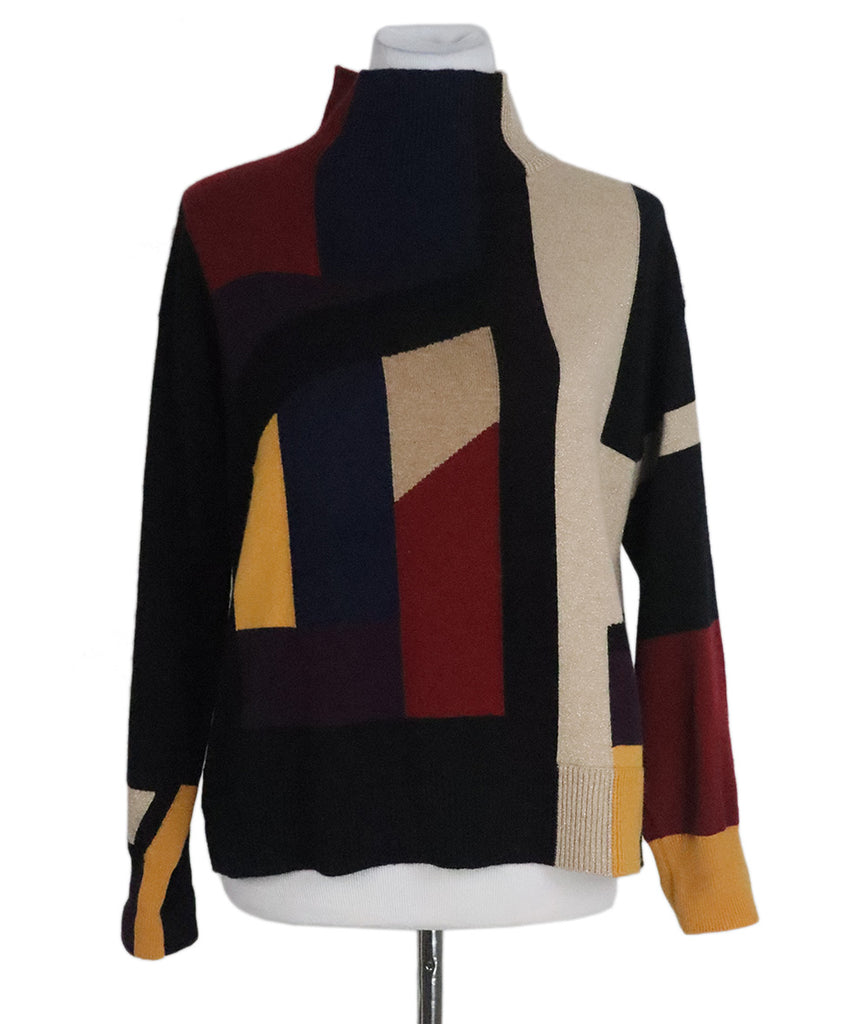 Akris Multicolor Cashmere Turtleneck Sweater 