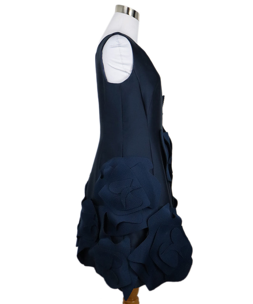 Akris Blue Satin & Mesh Applique Dress 1