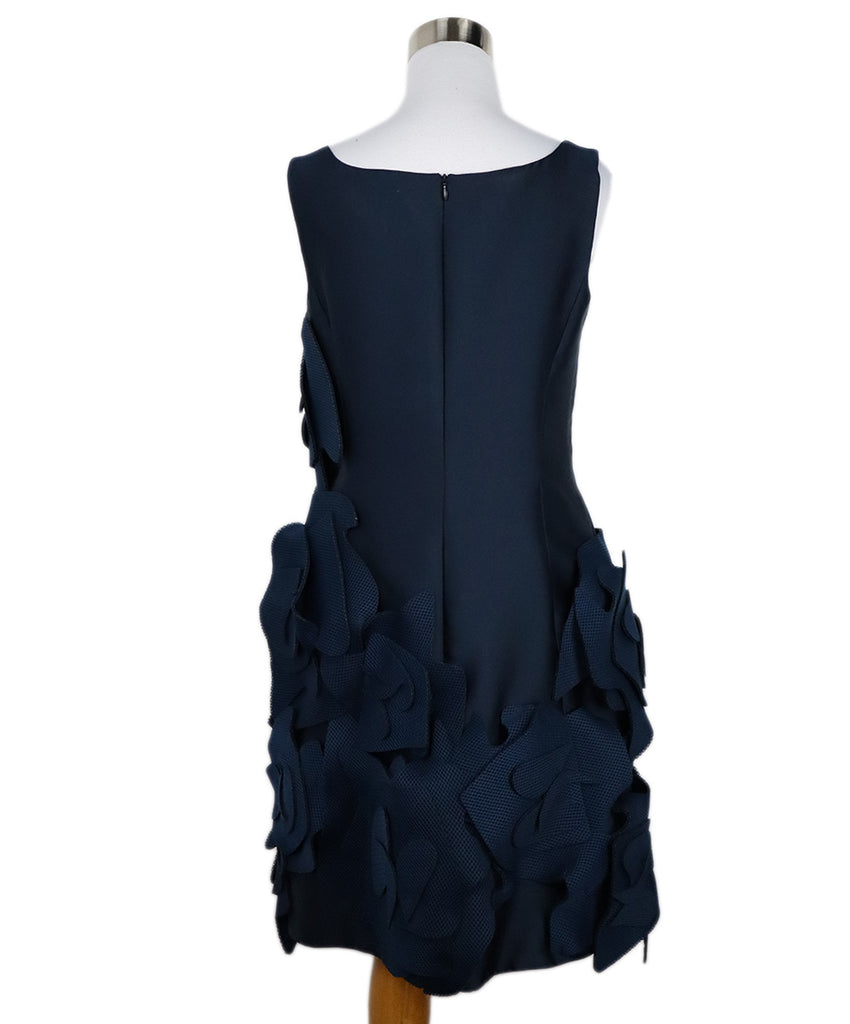 Akris Blue Satin & Mesh Applique Dress 2