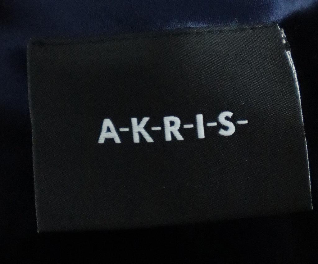 Akris Blue Satin & Mesh Applique Dress 3