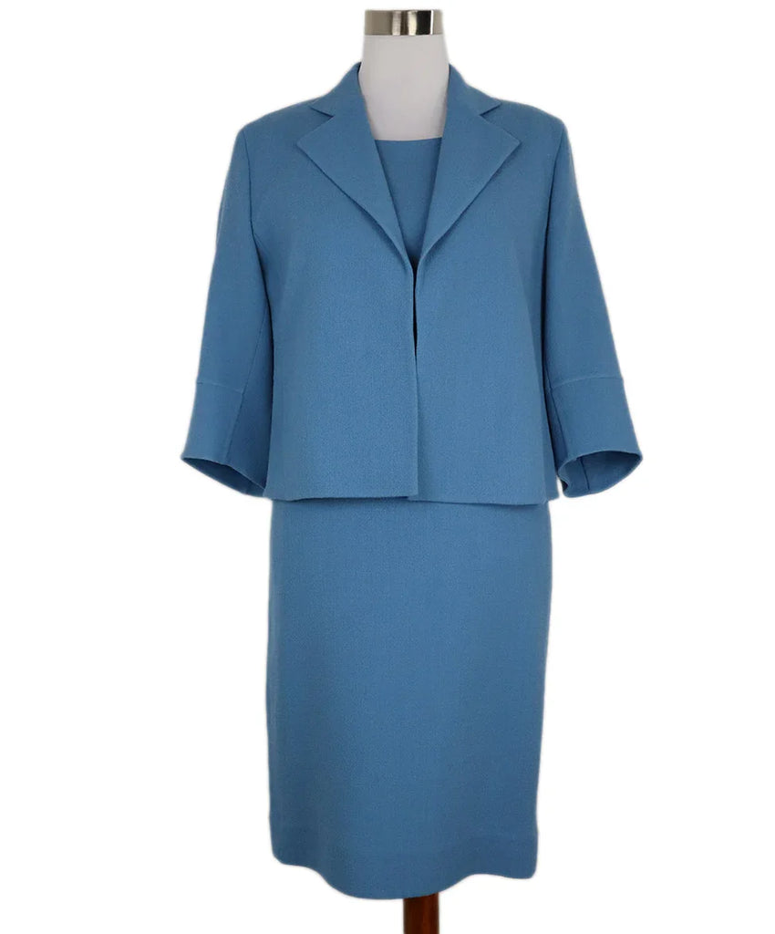 Akris Blue Wool Dress w/ Jacket sz 8 - Michael's Consignment NYC