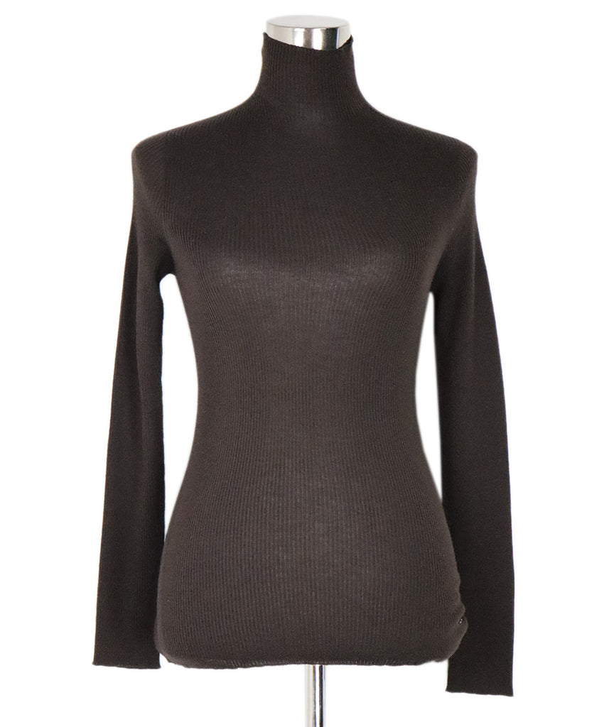 Akris Brown Cotton Turtleneck Sweater 