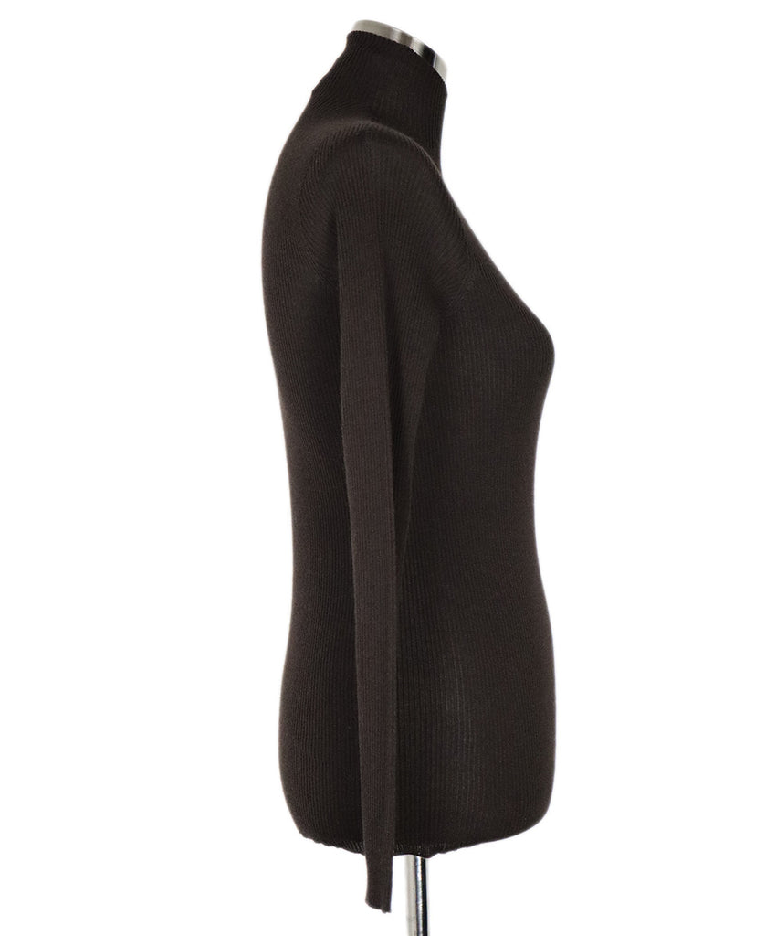 Akris Brown Cotton Turtleneck Sweater 1