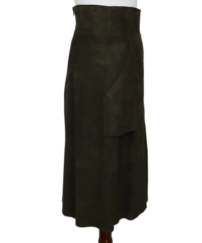 Akris Brown Suede Skirt sz 6 - Michael's Consignment NYC