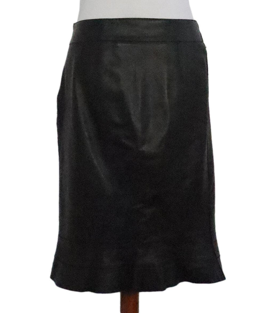 Akris Punto Black Leather Skirt sz 8 - Michael's Consignment NYC
