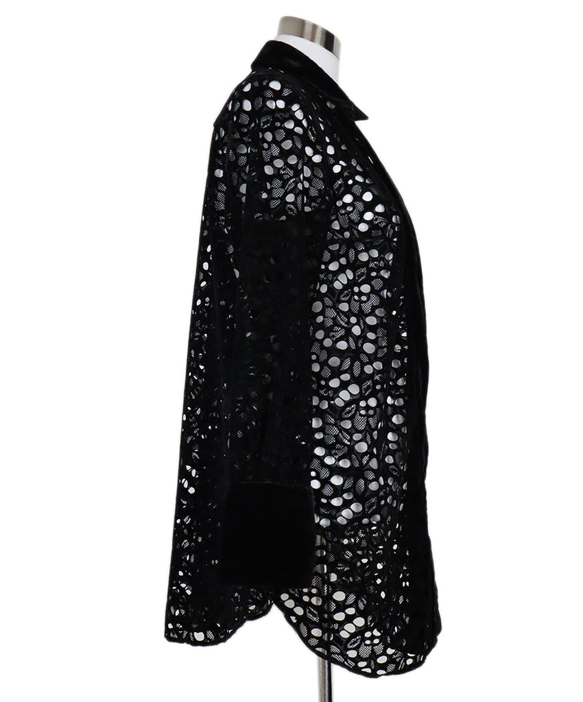 Akris Punto Black Velvet Cutwork Jacket sz 10 - Michael's Consignment NYC