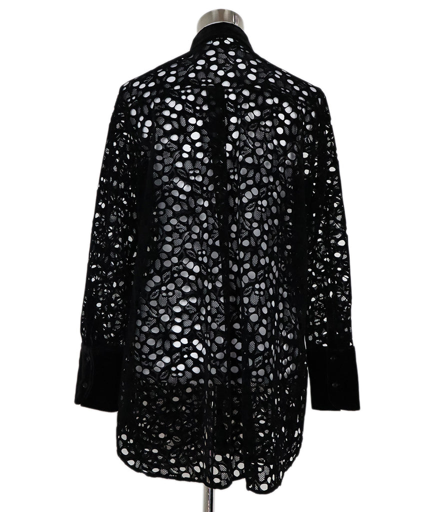 Akris Punto Black Velvet Cutwork Jacket sz 10 - Michael's Consignment NYC