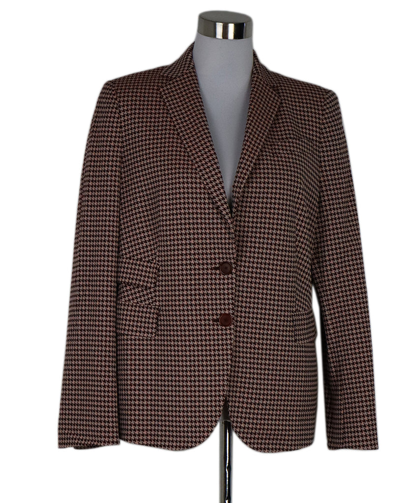 Akris Punto Brown & Pink Herringbone Blazer 