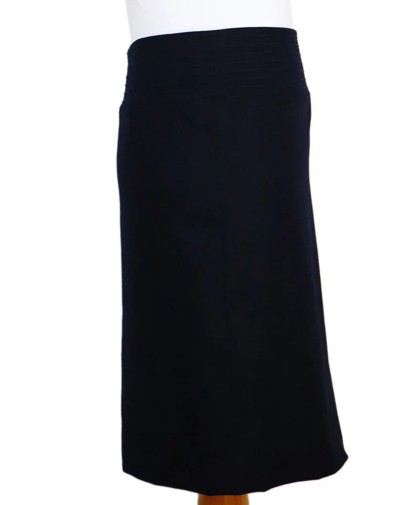 Akris Punto Navy Wool Stitched Skirt sz 6 - Michael's Consignment NYC