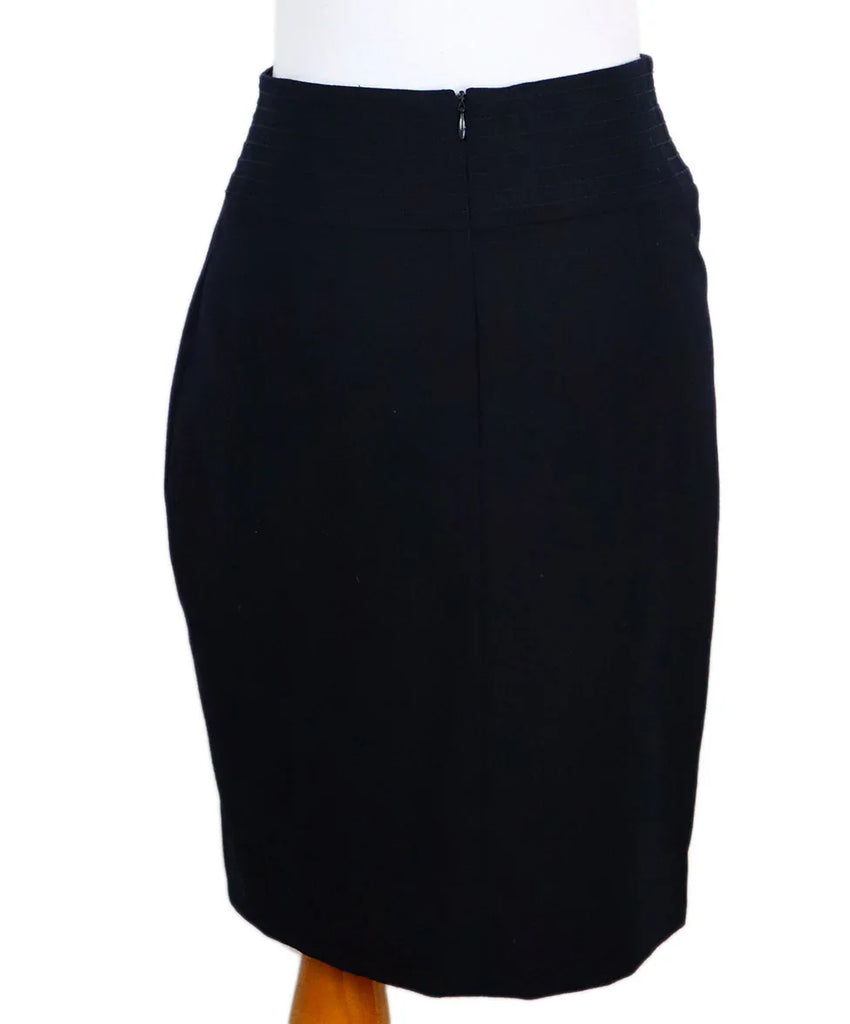 Akris Punto Navy Wool Stitched Skirt sz 6 - Michael's Consignment NYC