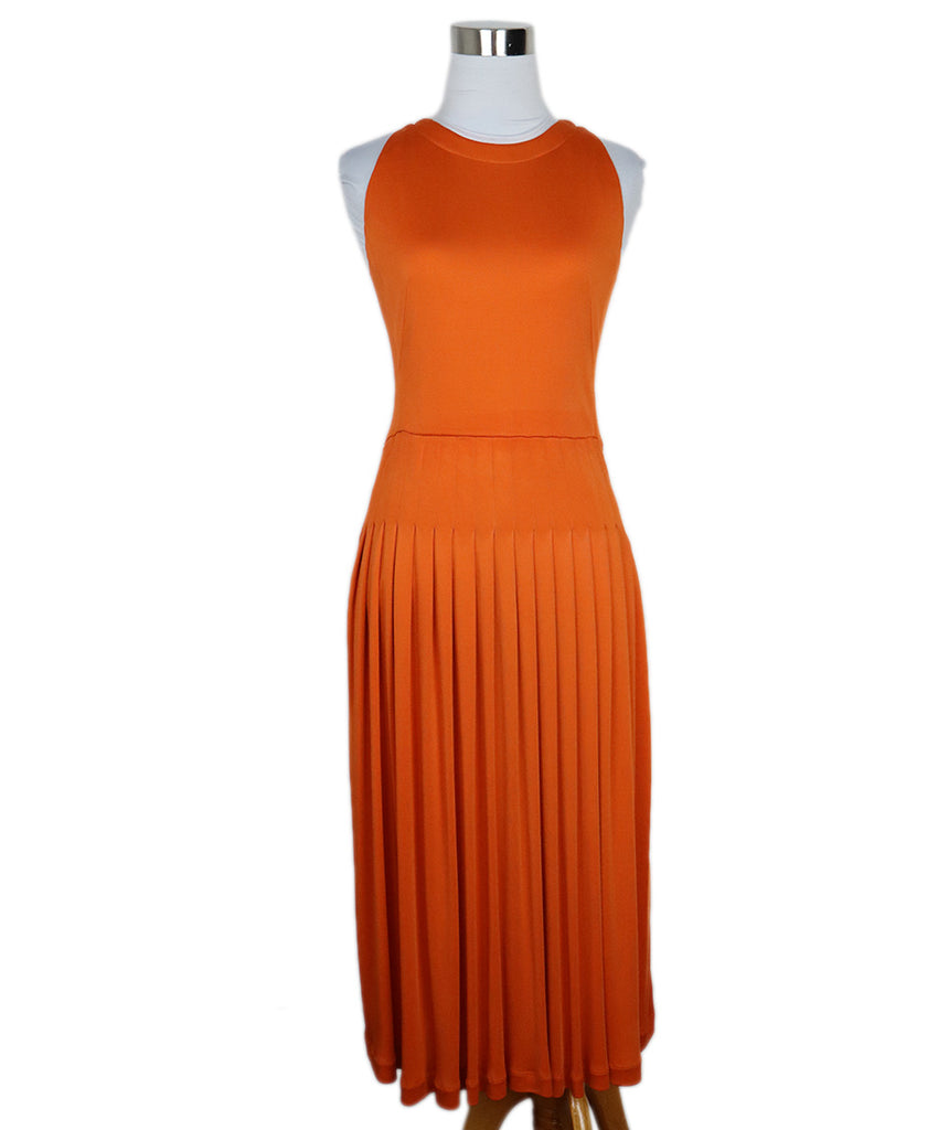 Akris Punto Orange Pleated Dress sz 4 - Michael's Consignment NYC
