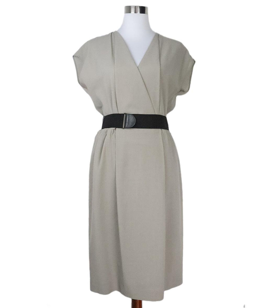 Akris Punto Taupe Wool Dress sz 8 - Michael's Consignment NYC