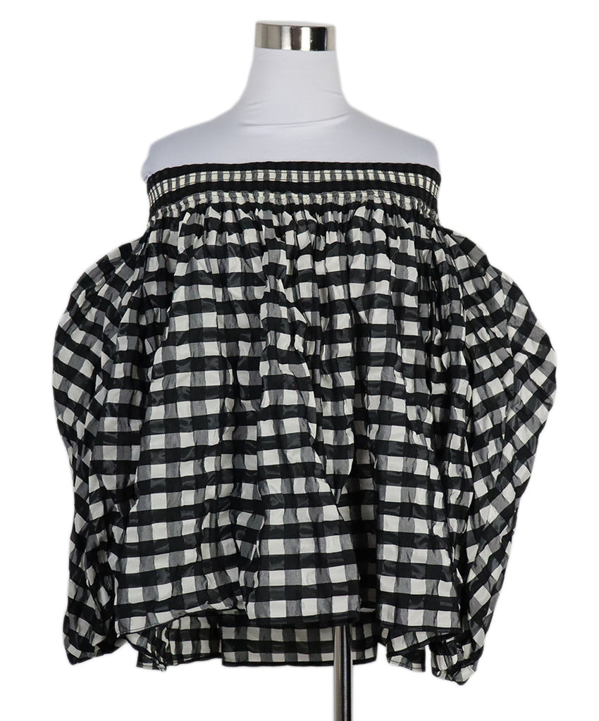 Alaia B&W Check Print Blouse 
