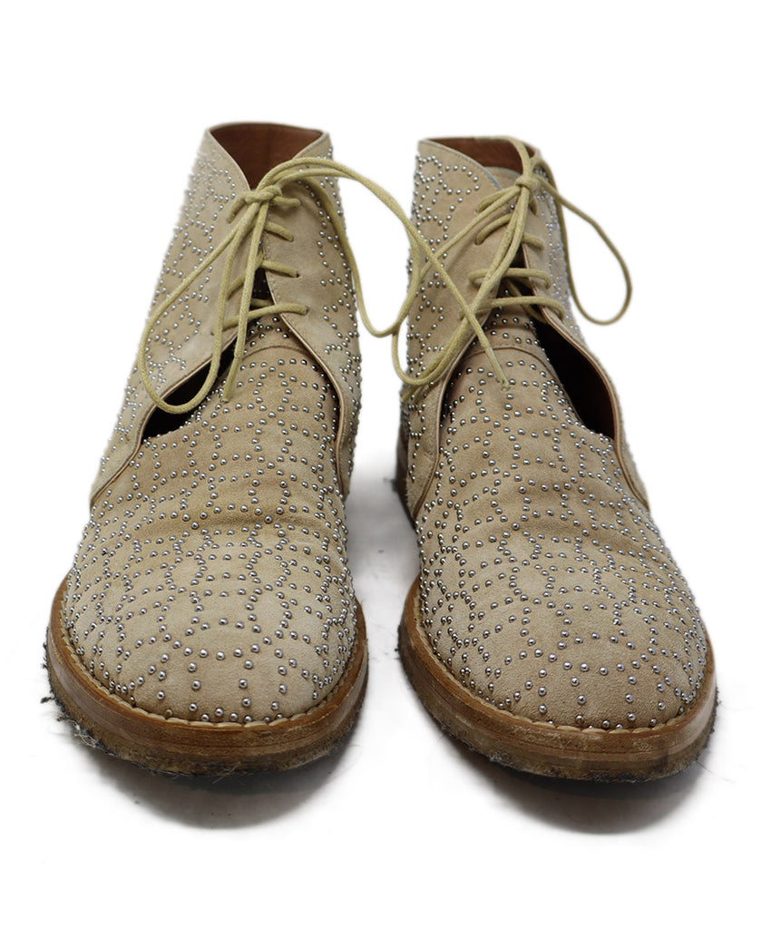 Alaia Beige Suede Studded Booties 3