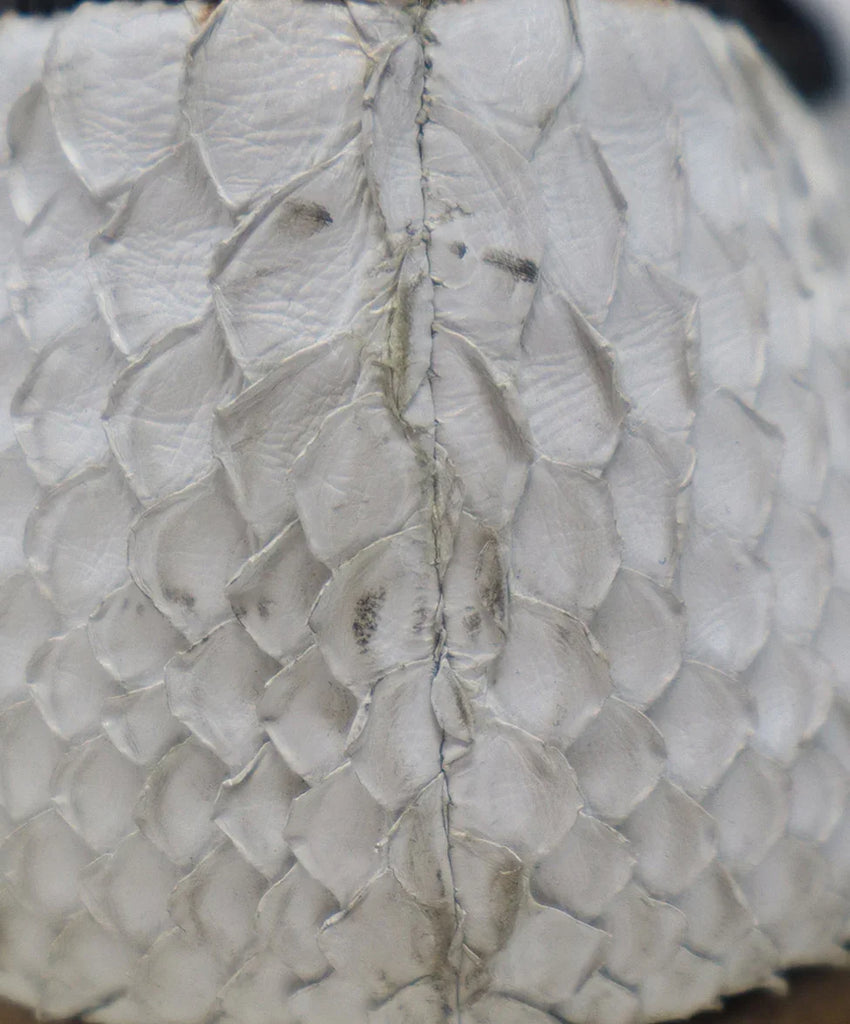 Alaia White Snake Skin Bow Trim Flats sz 7.5 - Michael's Consignment NYC