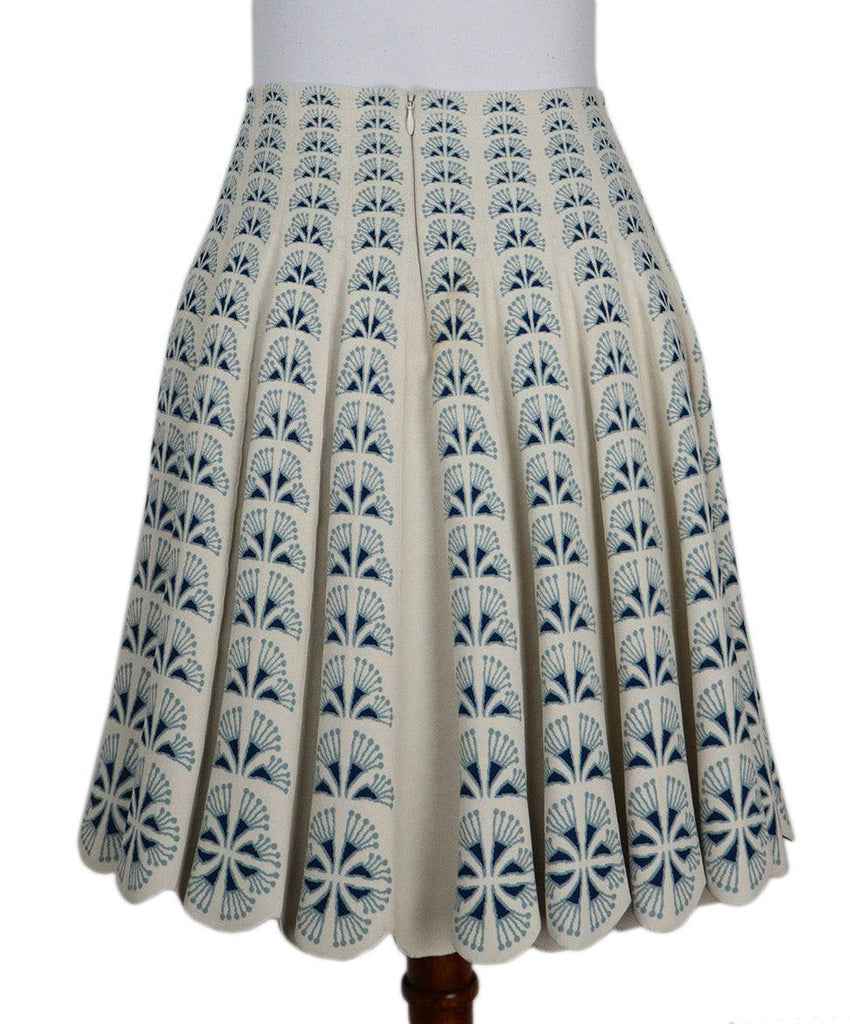 Alaia Cream & Blue Print Skirt 2