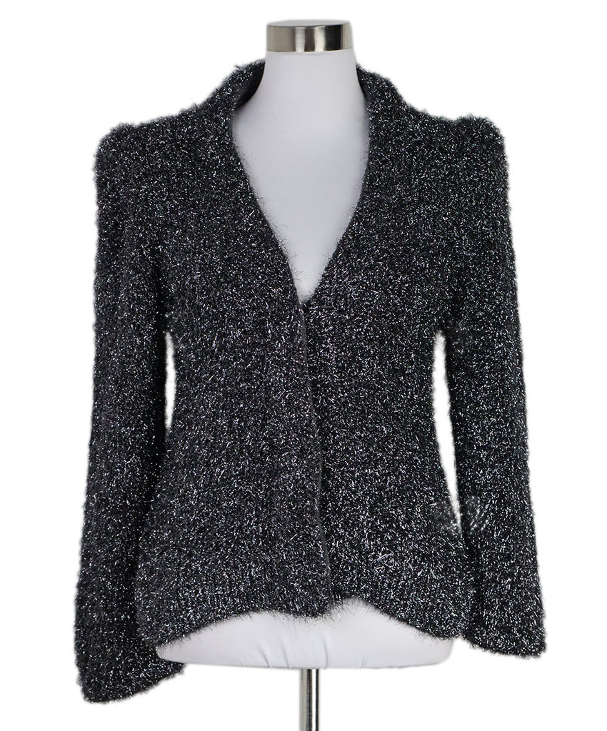 Alberta Ferretti Silver Lurex Cardigan 